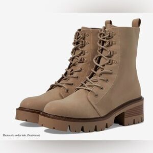 Taupe Lace-Up Combat Boots for Sale.
